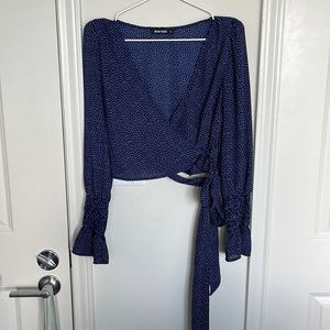 Polka dot wrap top